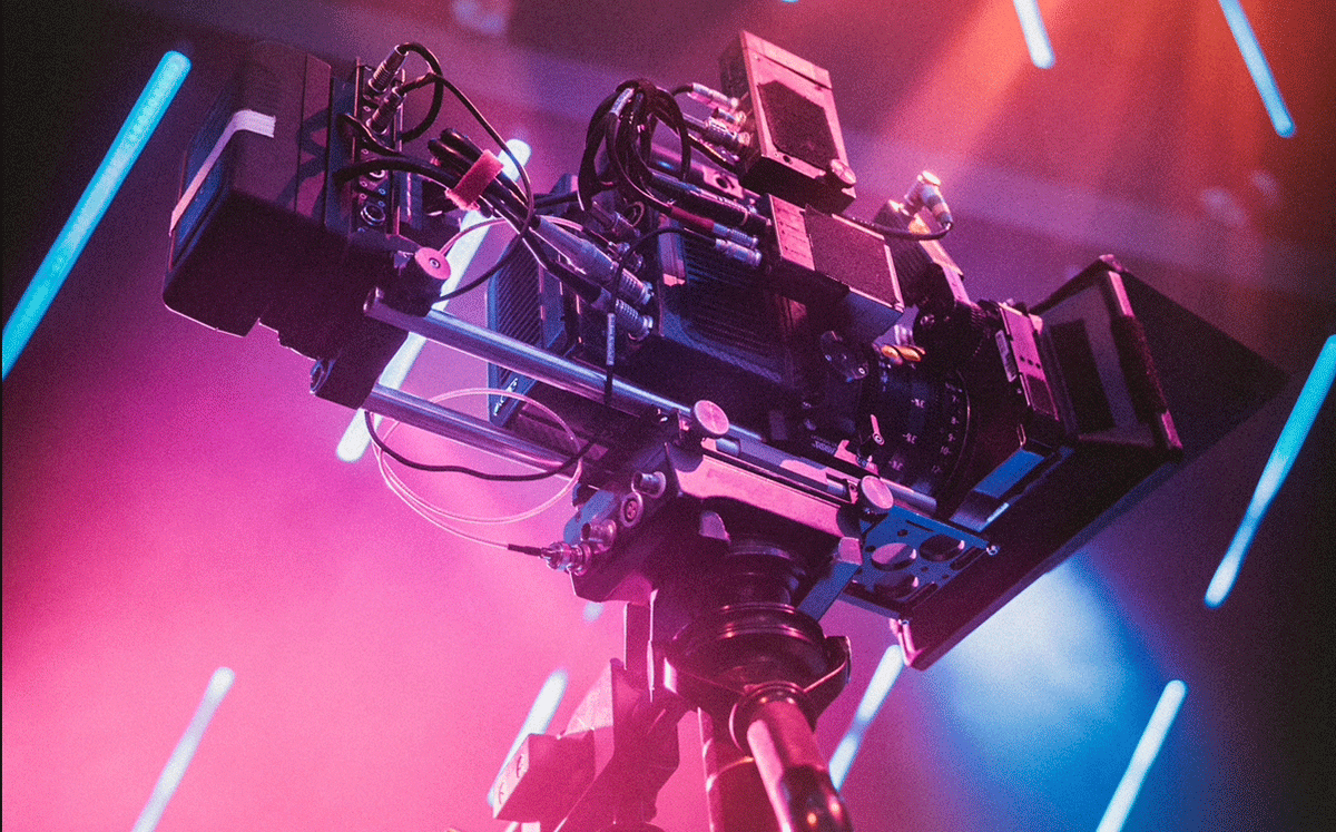 Stock image of moving image camera